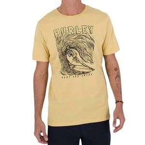 4/$40 Hurley Short Sleeve Dust Cheddar Yellow Graphic‎ Tee Shirt